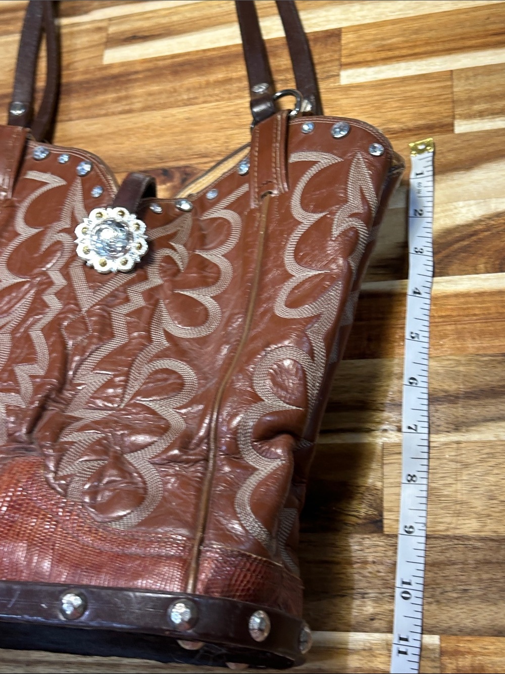 ☝️ ONE OF A KIND Arlie Garrett Original Upcycled Tony Lama boots western purse - Picture 11 of 12